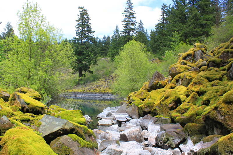 lake outlet shows evaporation